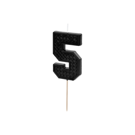 Black Birthday Candle – Number 5