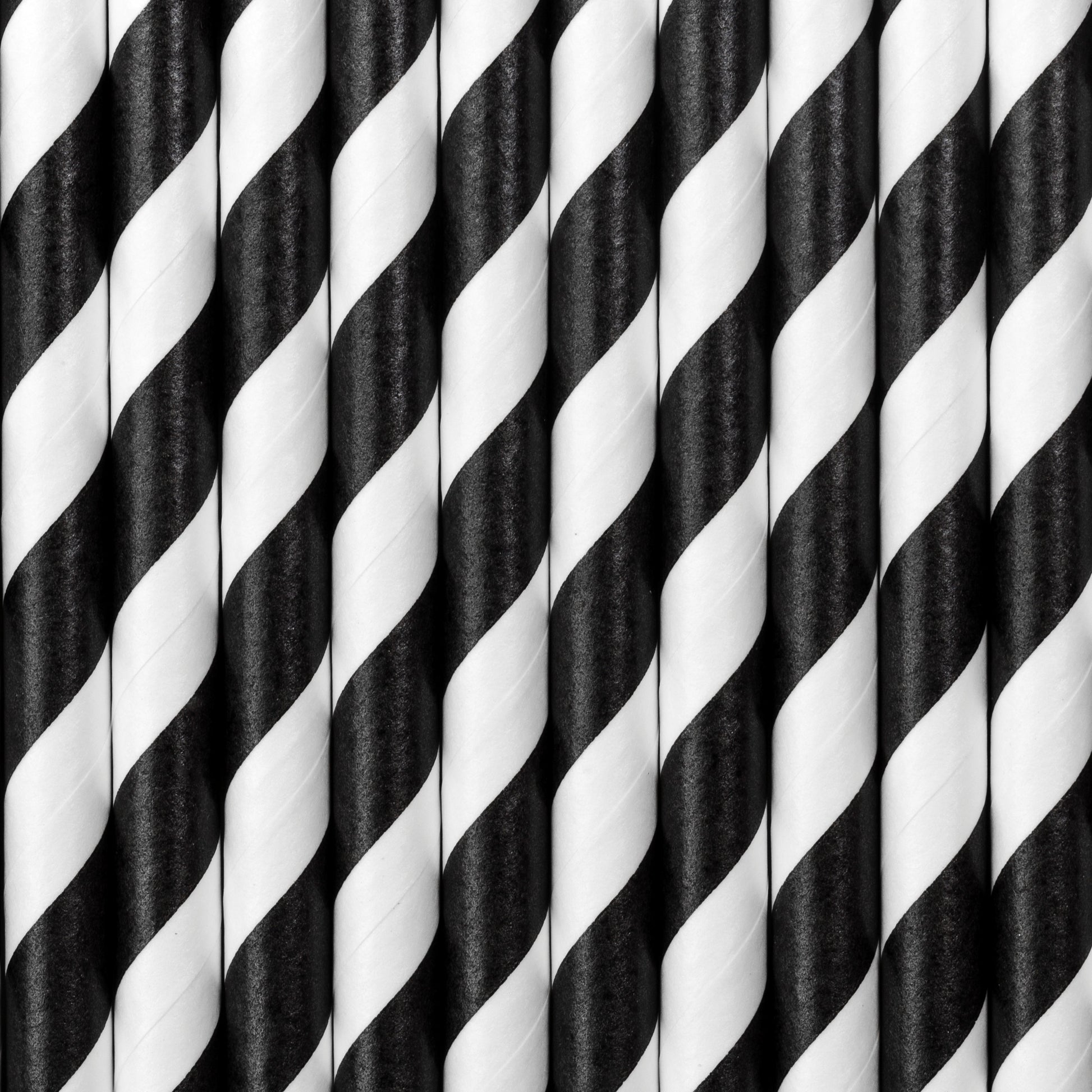 Black Striped Paper Straws