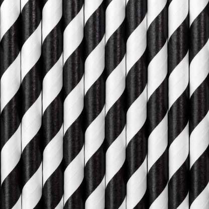 Black Striped Paper Straws