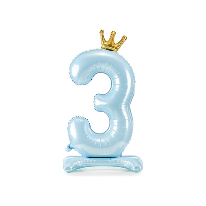 Blue Standing Foil Number Balloon for kids birthday party