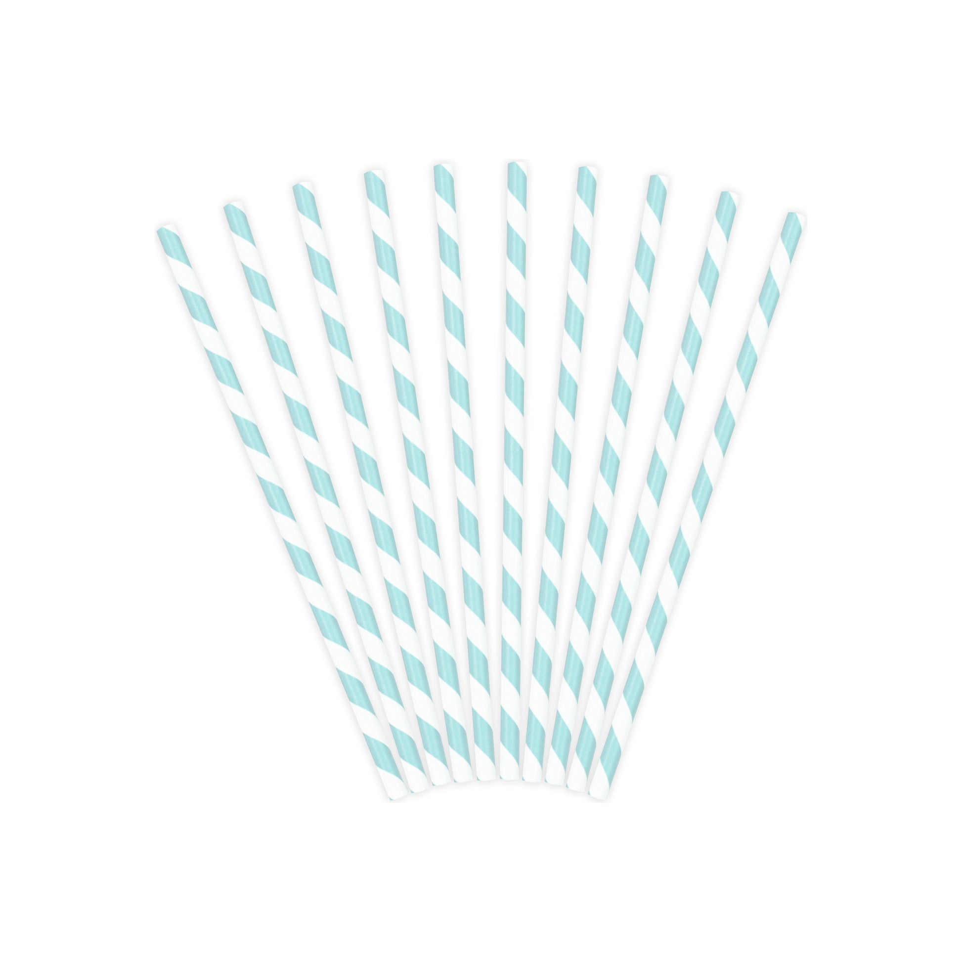 Blue Striped Paper Straws
