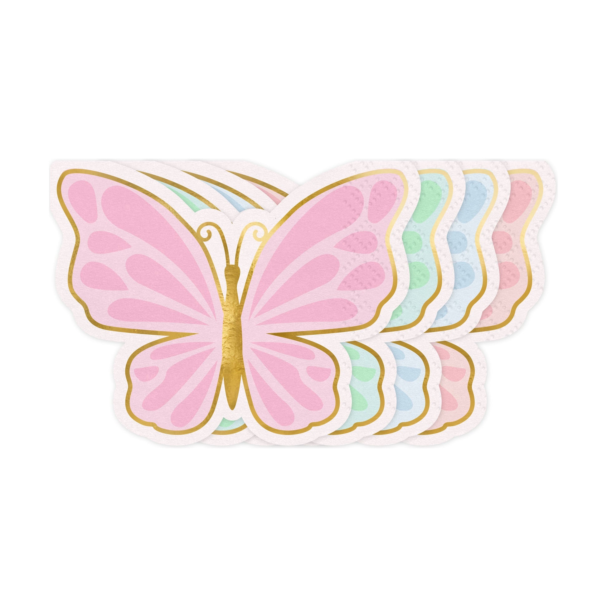 Butterfly-shaped napkins in pastel colors – magical unicorn-themed party decor