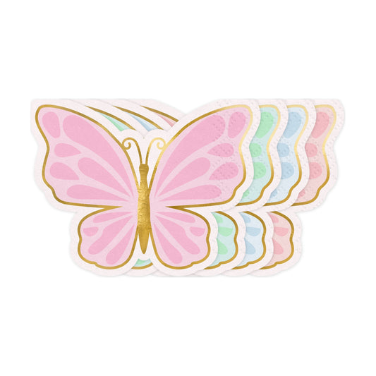 Butterfly-shaped napkins in pastel colors – magical unicorn-themed party decor