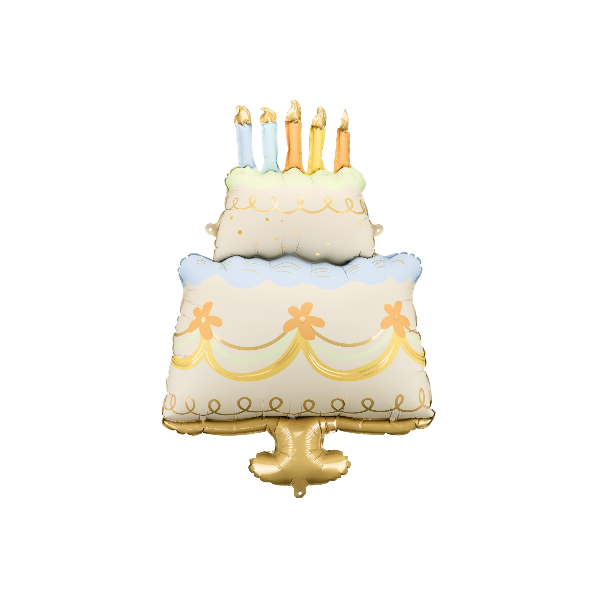 Birthday cake-shaped foil balloon with candles – festive party centerpiece decoration