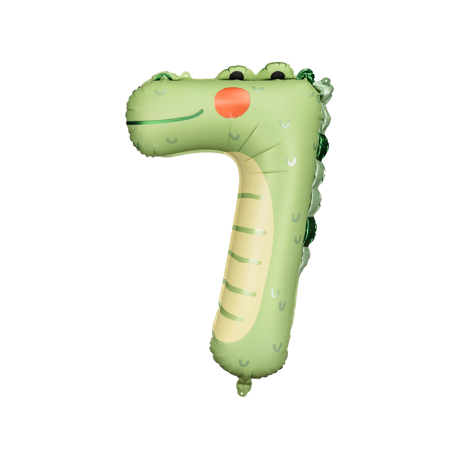 Crocodile-shaped number 7 foil balloon for wild animal party decor