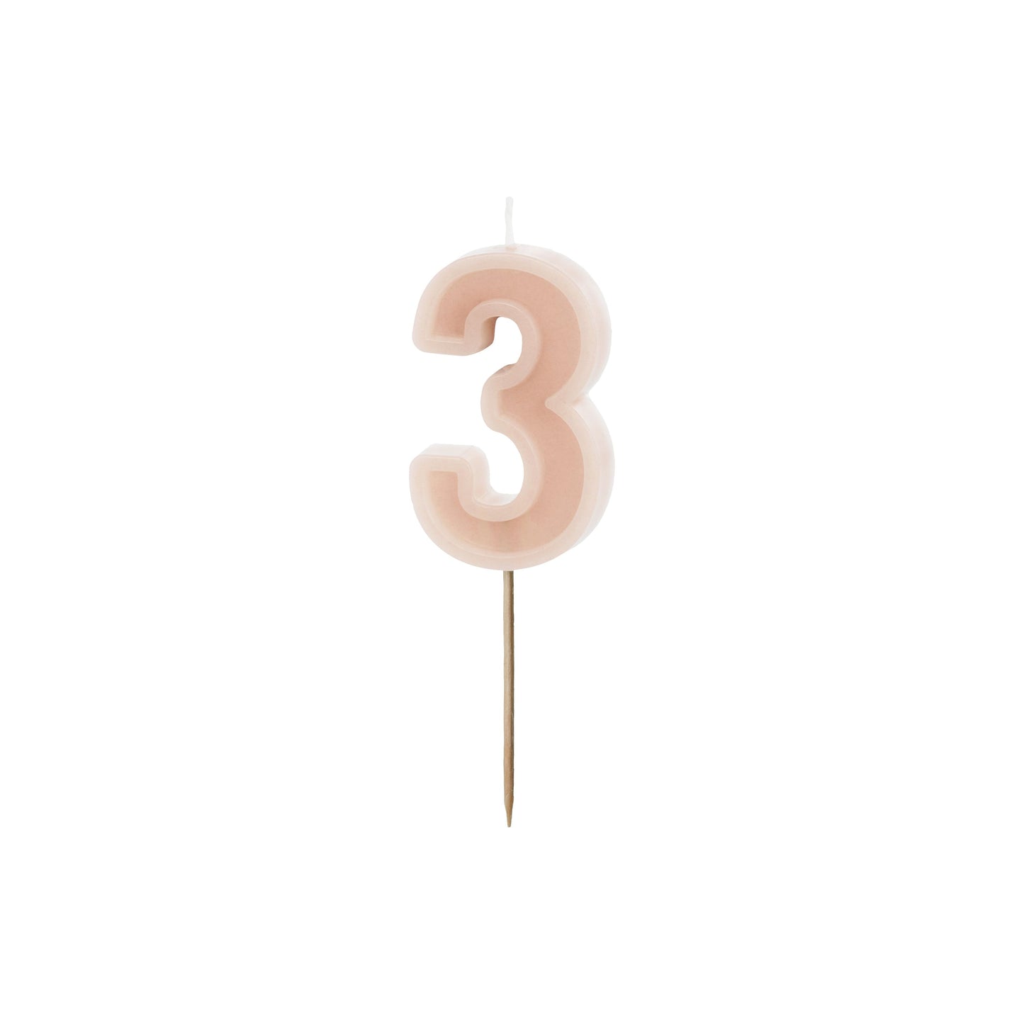 Dusty Rose Birthday Candle number 3