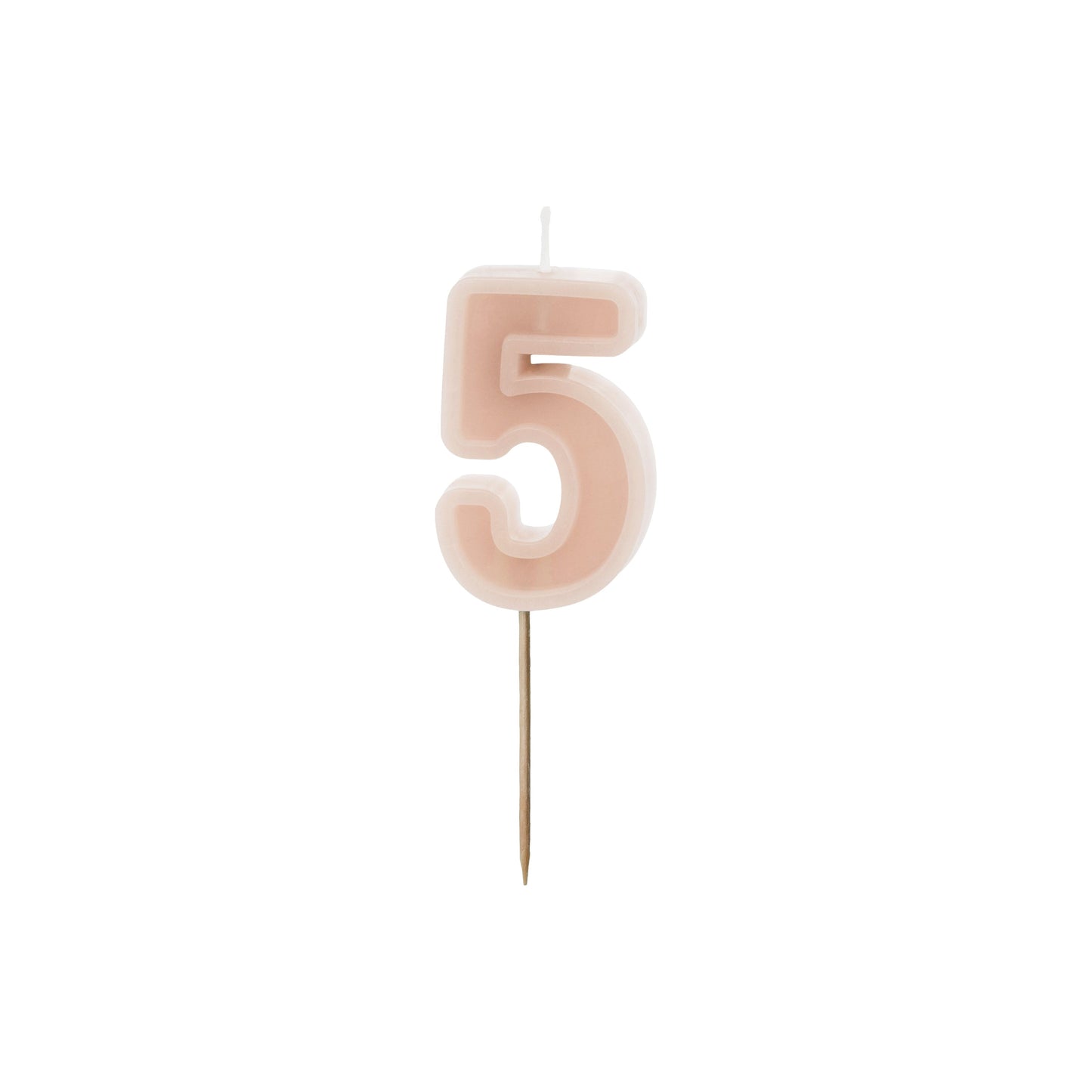 Dusty Rose Birthday Candle number 5