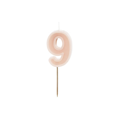 Dusty Rose Birthday Candle number 9