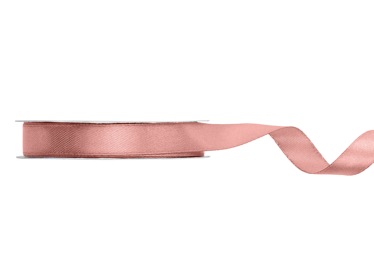 Pink satin ribbon on a white background