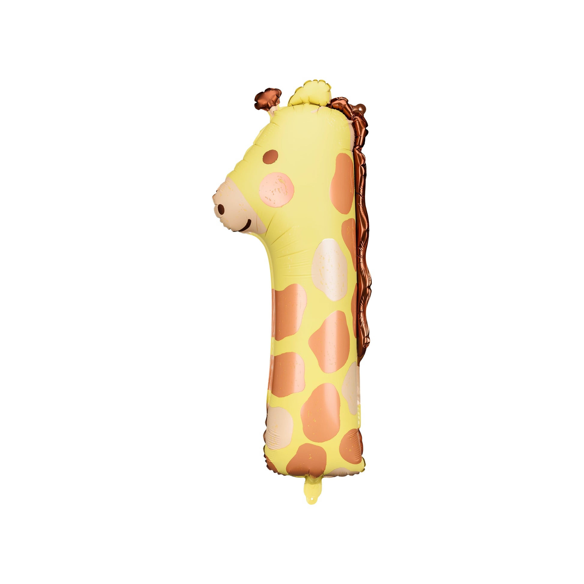 Giraffe-shaped number 1 foil balloon for safari birthday decoration