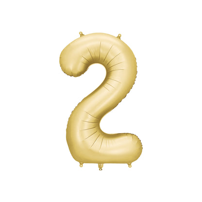 Gold Number 2 Foil Balloon – Birthday Party Decoration