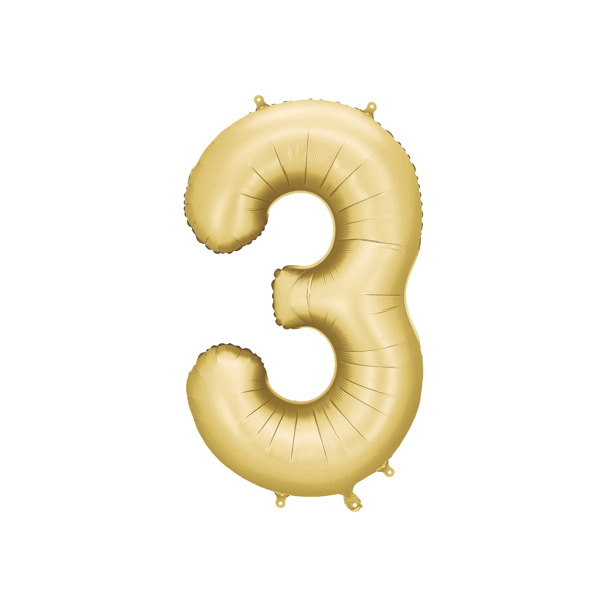 Gold Number 3 Foil Balloon – Birthday Party Decoration
