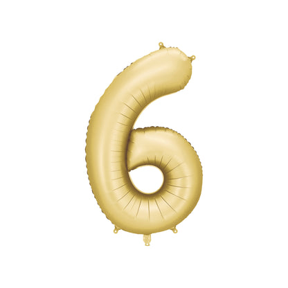 Gold Number 6 Foil Balloon – Birthday Party Decoration