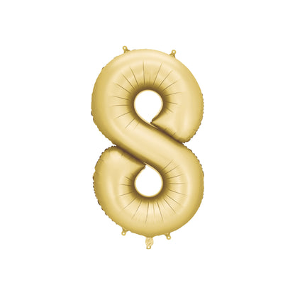 Gold Number 8 Foil Balloon – Birthday Party Decoration