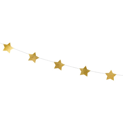 Gold star garland for space party or kids birthday decorations