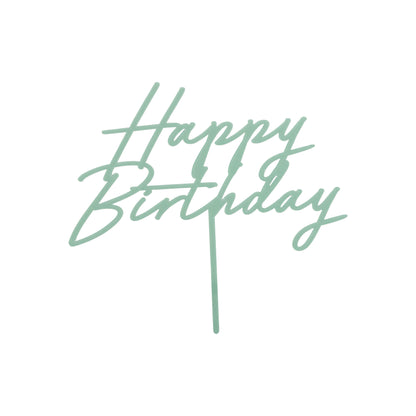 Happy Birthday Green Cake Topper