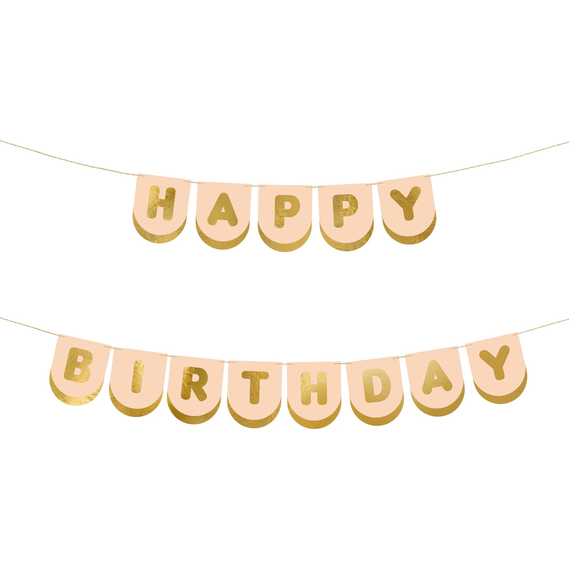 Happy Birthday banner with horses and gold lettering for party decor
