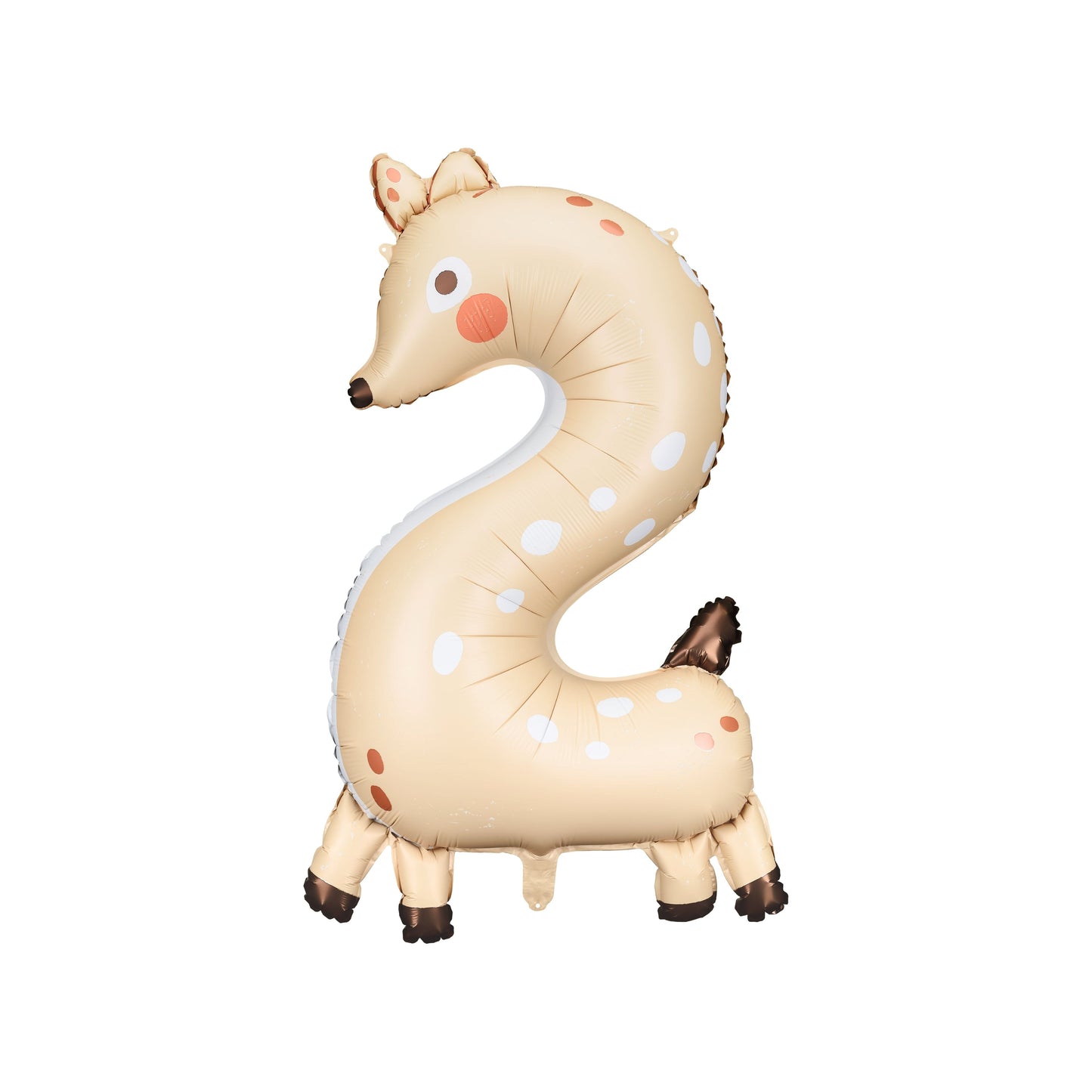 Impala-shaped number 2 foil balloon for forest animal celebration
