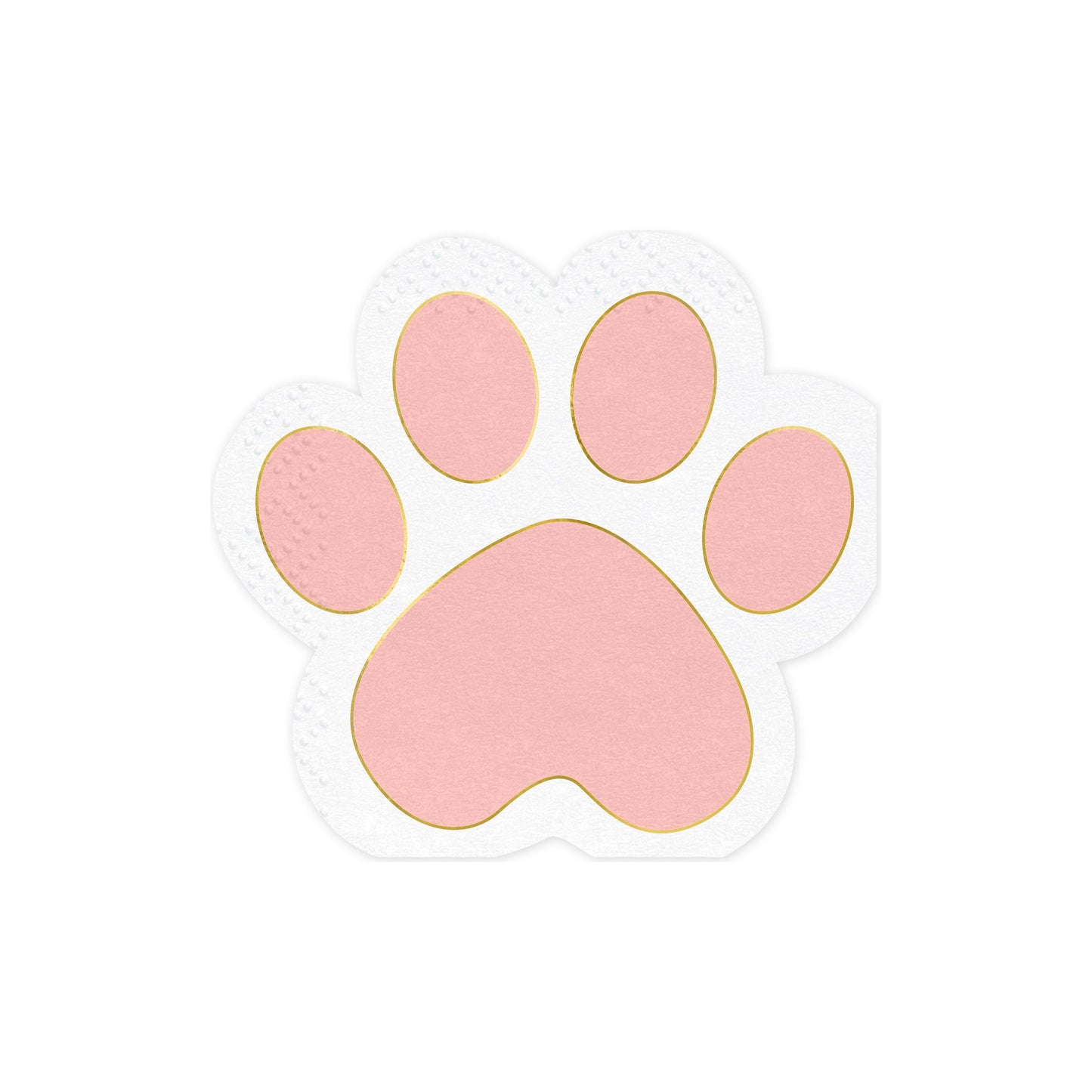 Cute napkins shaped like a pink paw print, perfect for animal-themed or kitty birthday parties.
