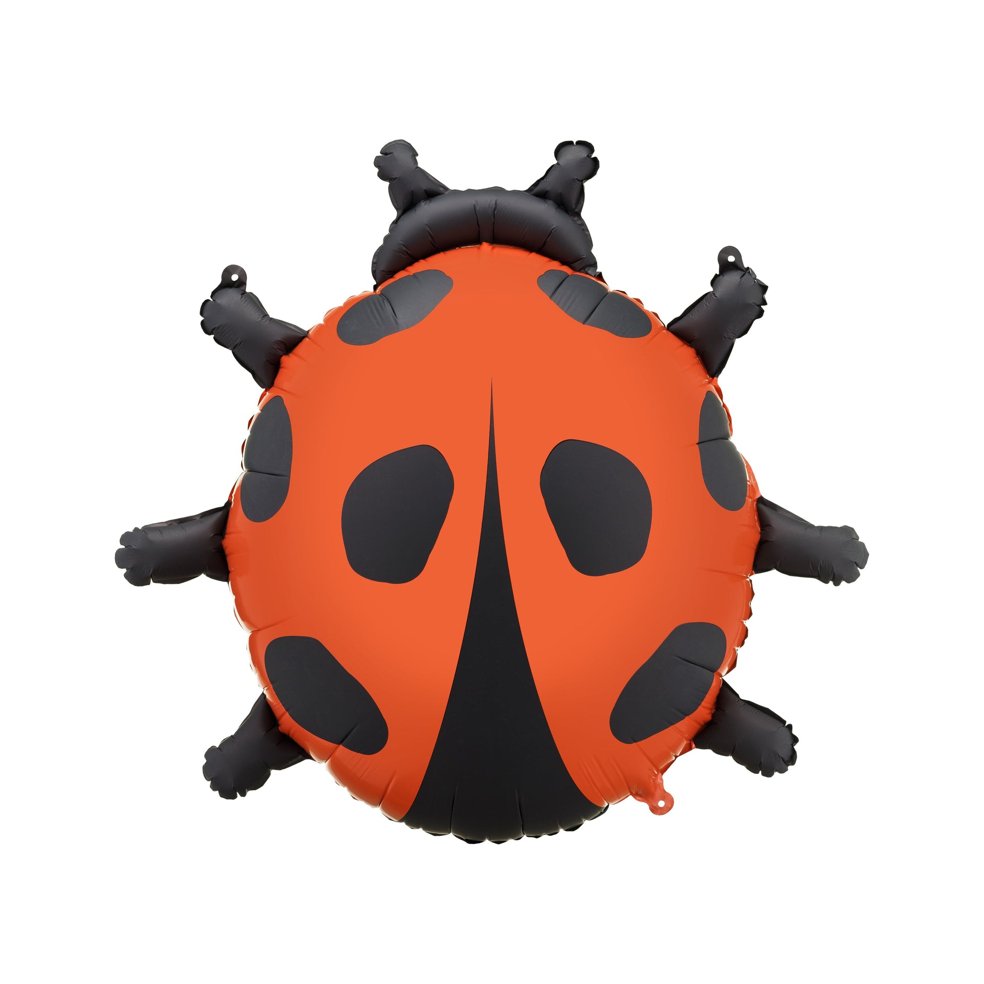 Red and black ladybug shaped foil balloon, charming and playful decoration for kids or garden parties