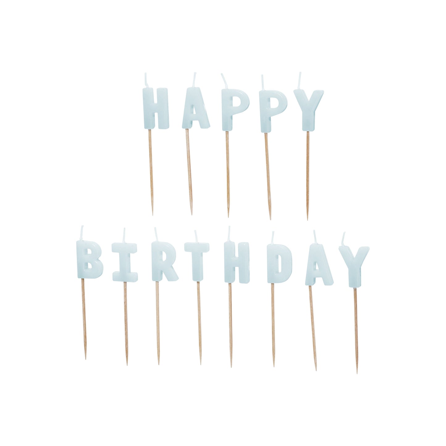 Light Blue Happy Birthday Candles