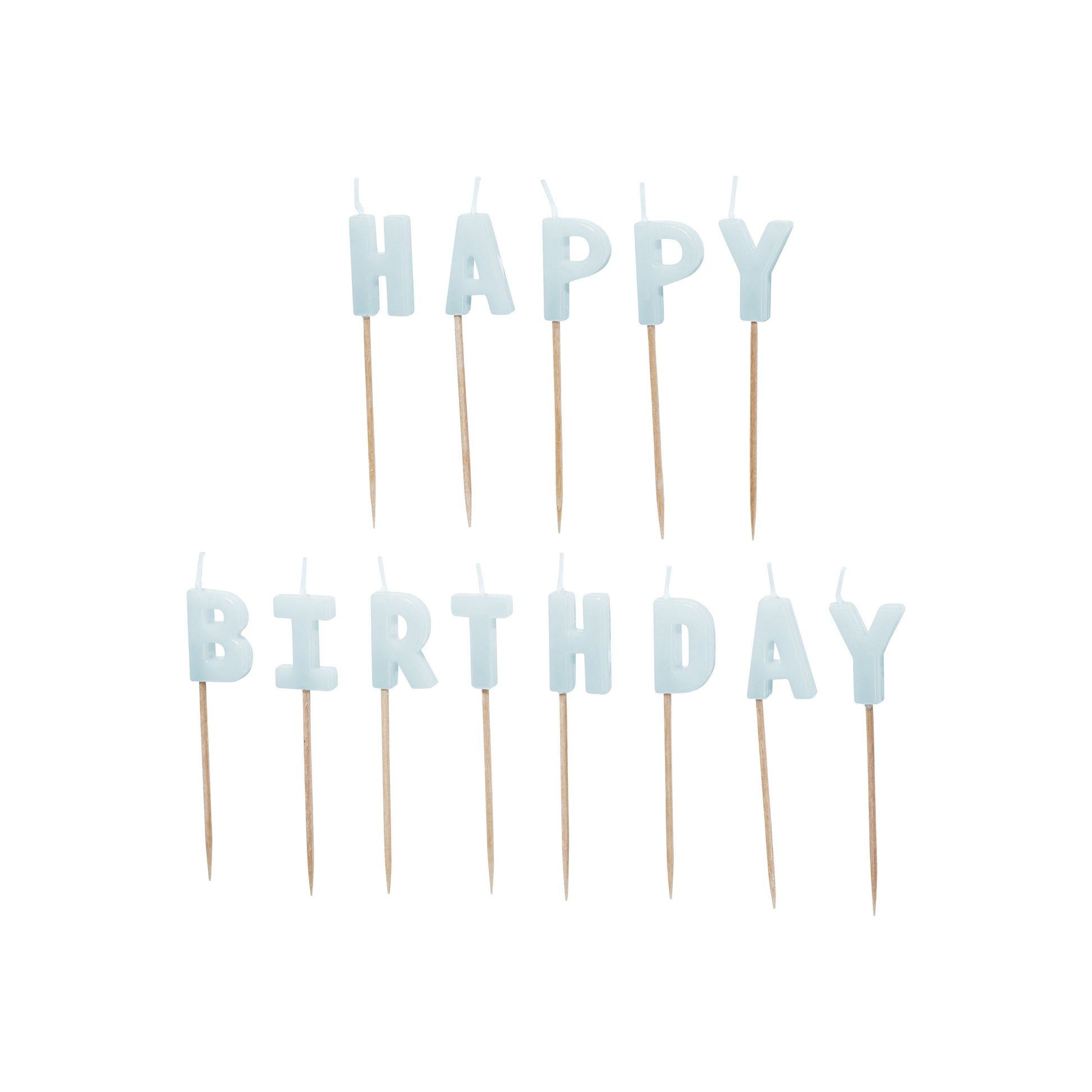 Light Blue Happy Birthday Candles