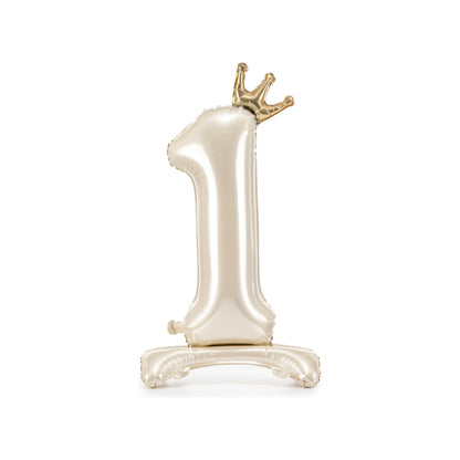 Light Cream Standing Foil Number Balloon for kids birthday party