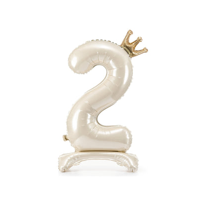 Light Cream Standing Foil Number Balloon for kids birthday party