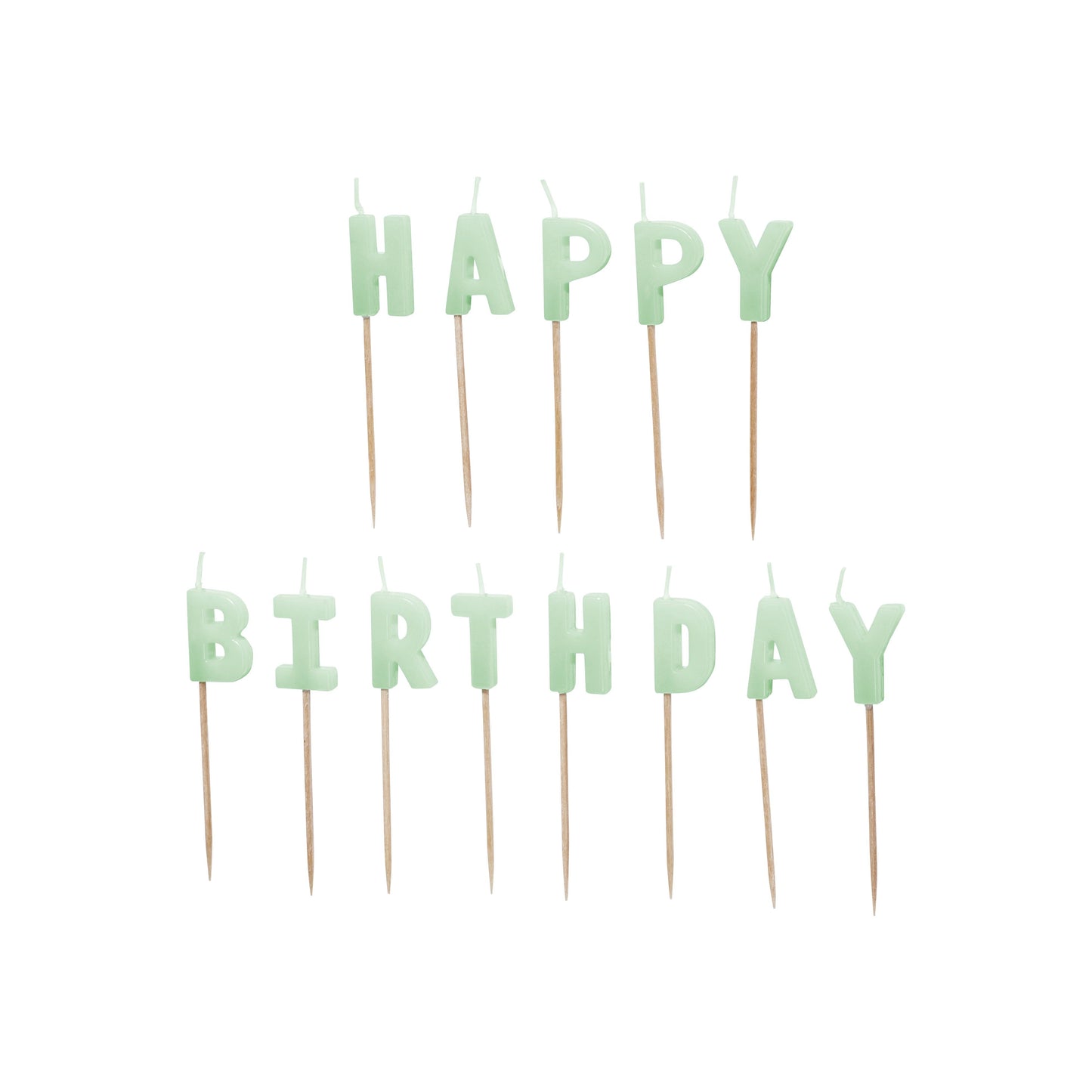 Light Green Happy Birthday Candles