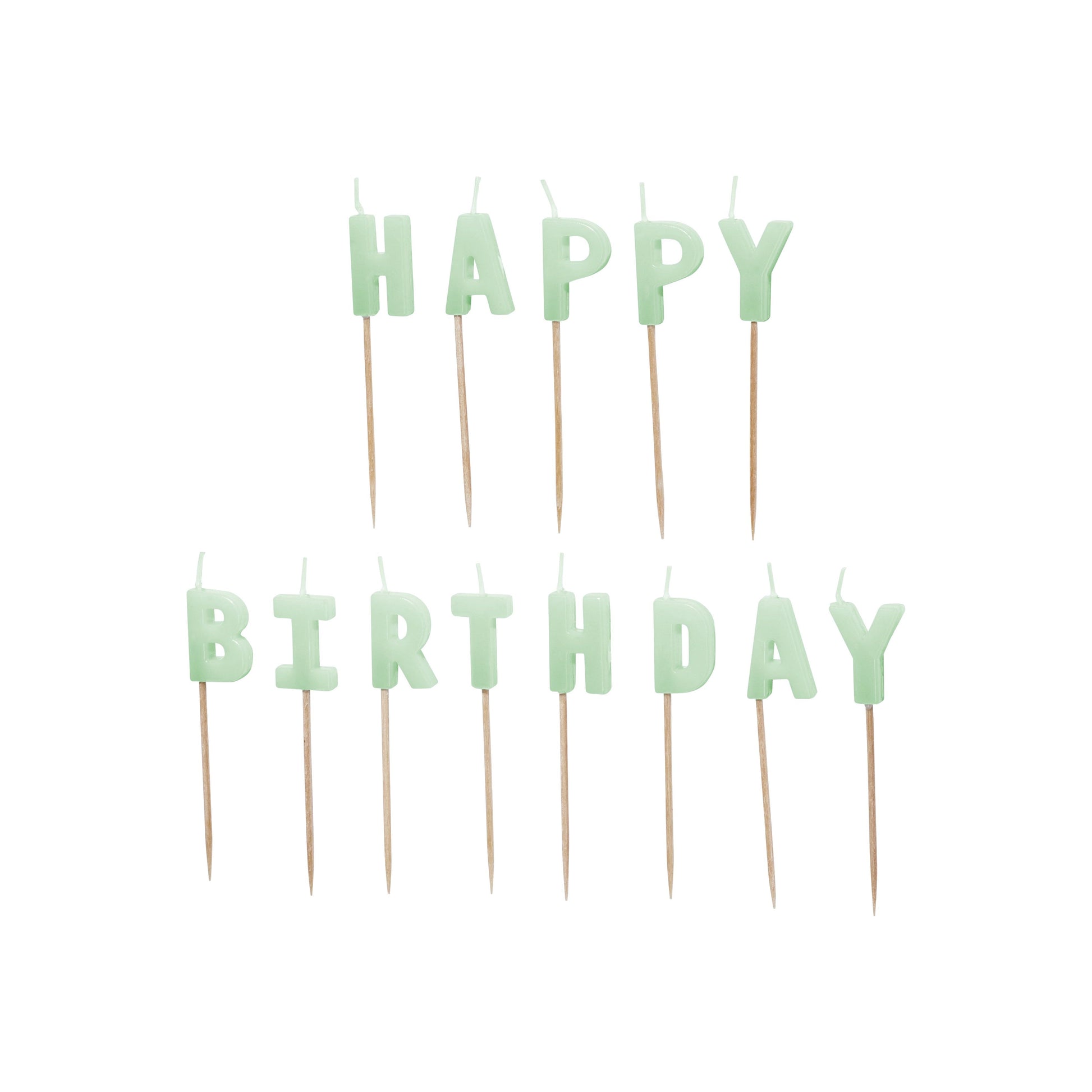 Light Green Happy Birthday Candles