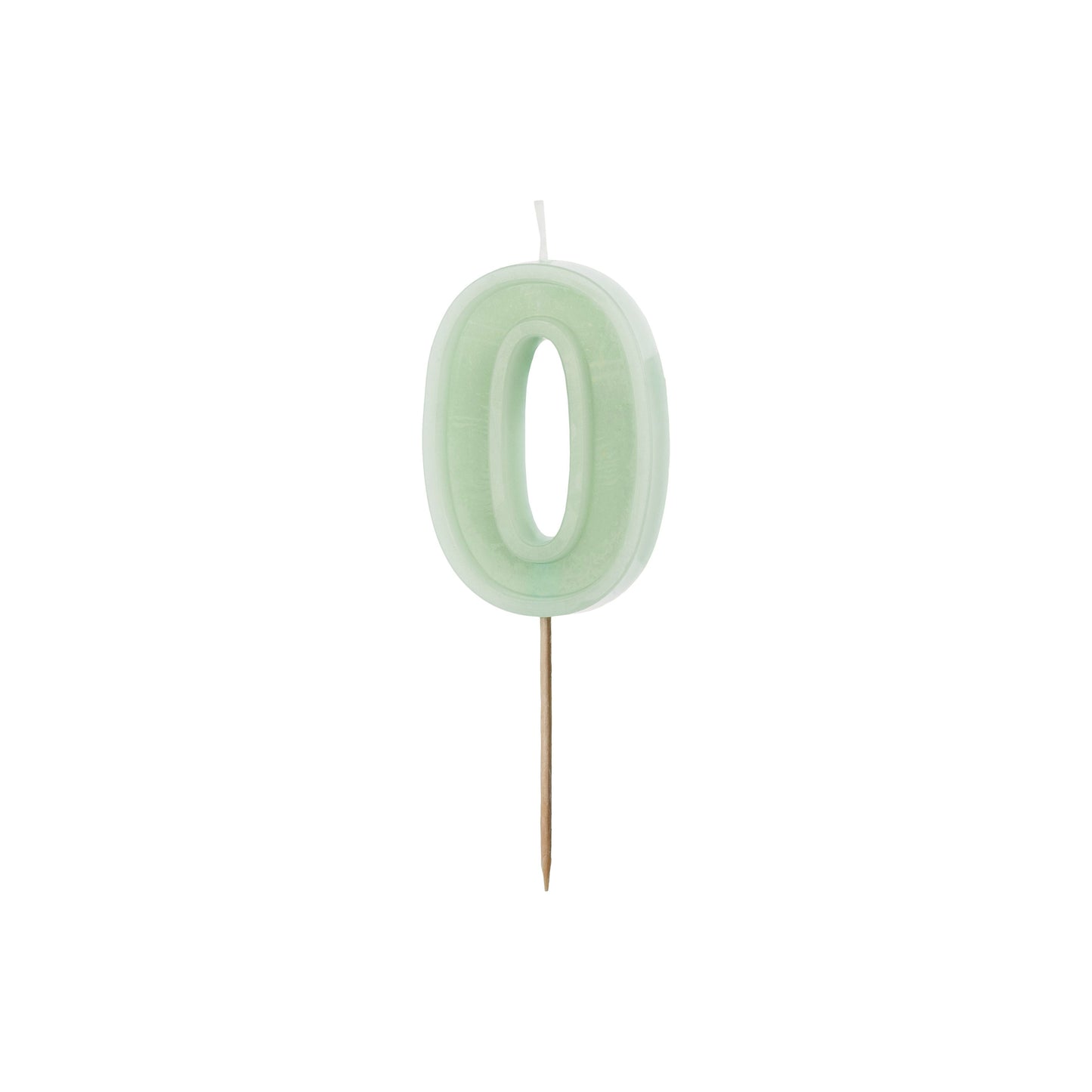 Light Green Birthday Candle number 0