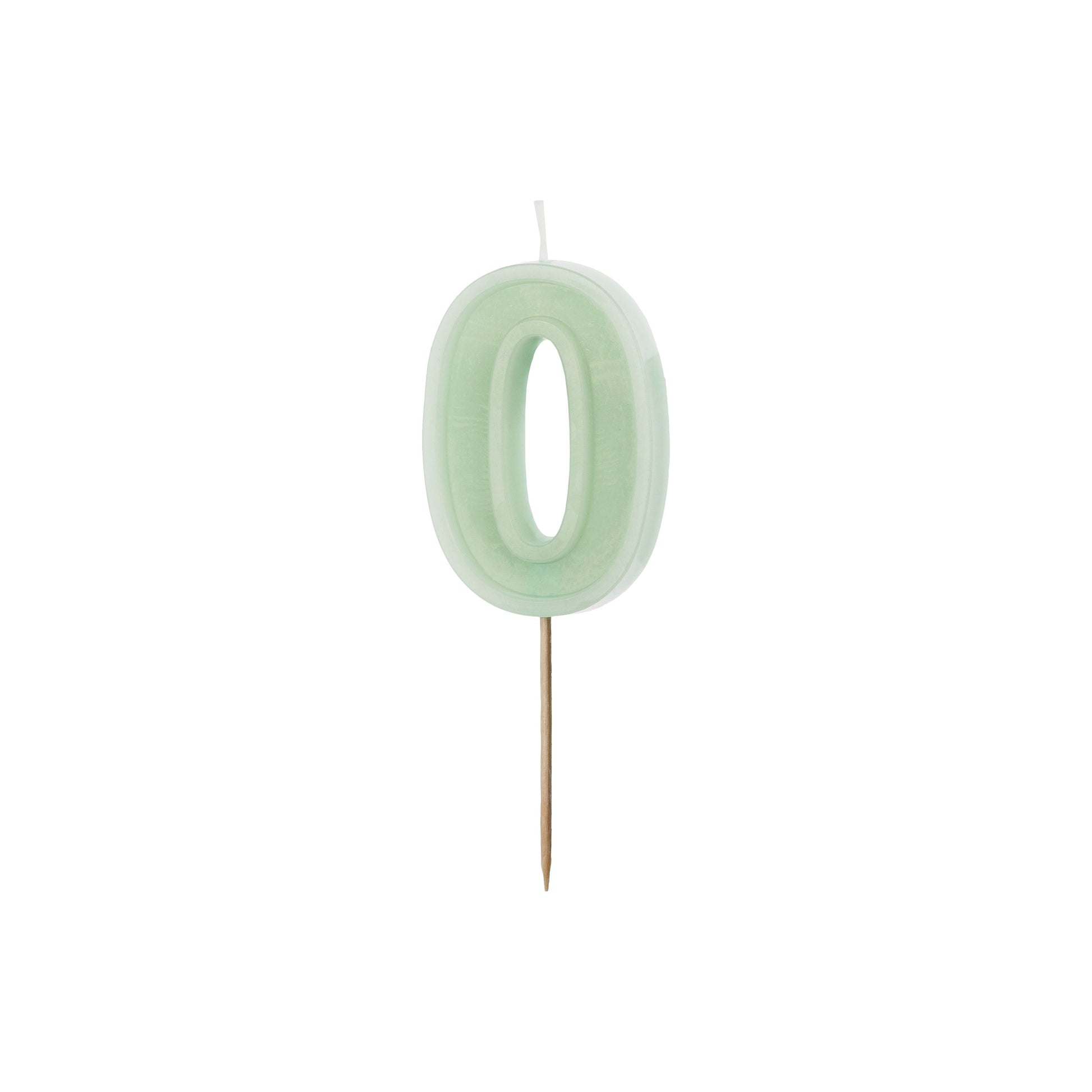 Light Green Birthday Candle number 0