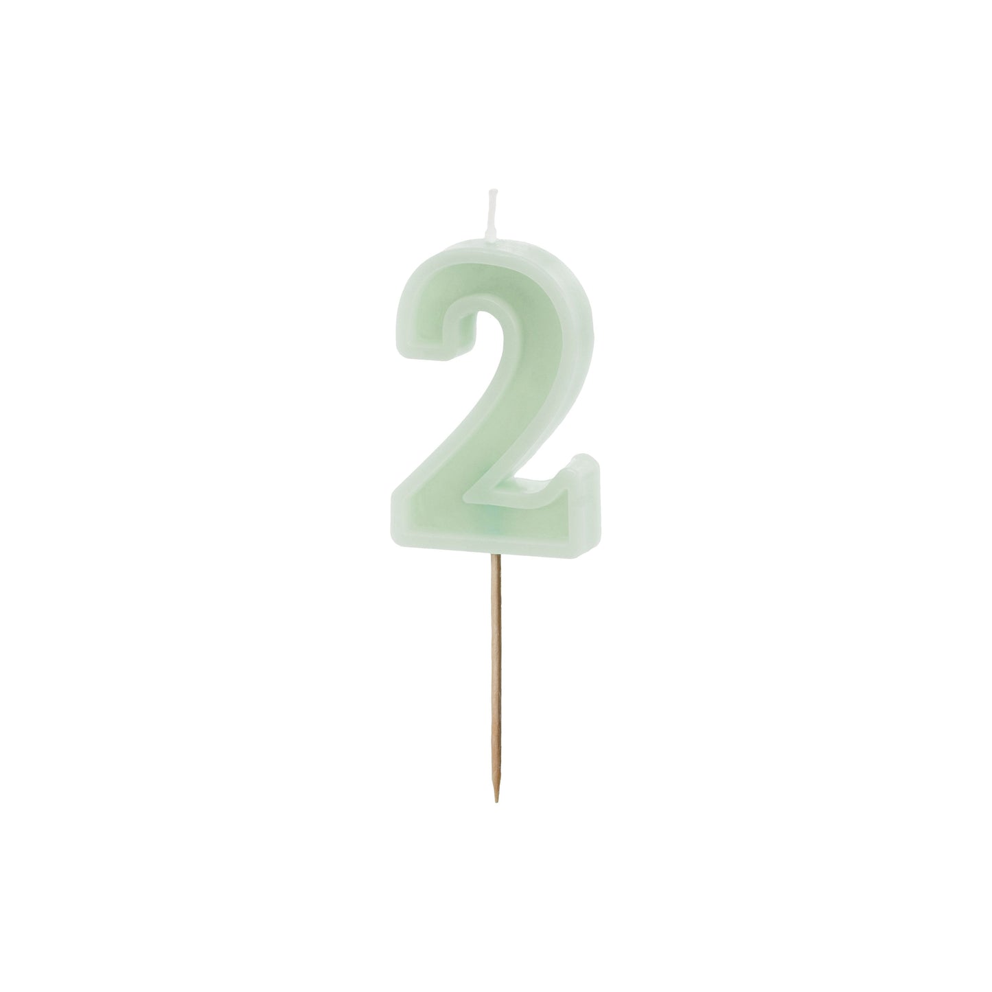 Light Green Birthday Candle number 2