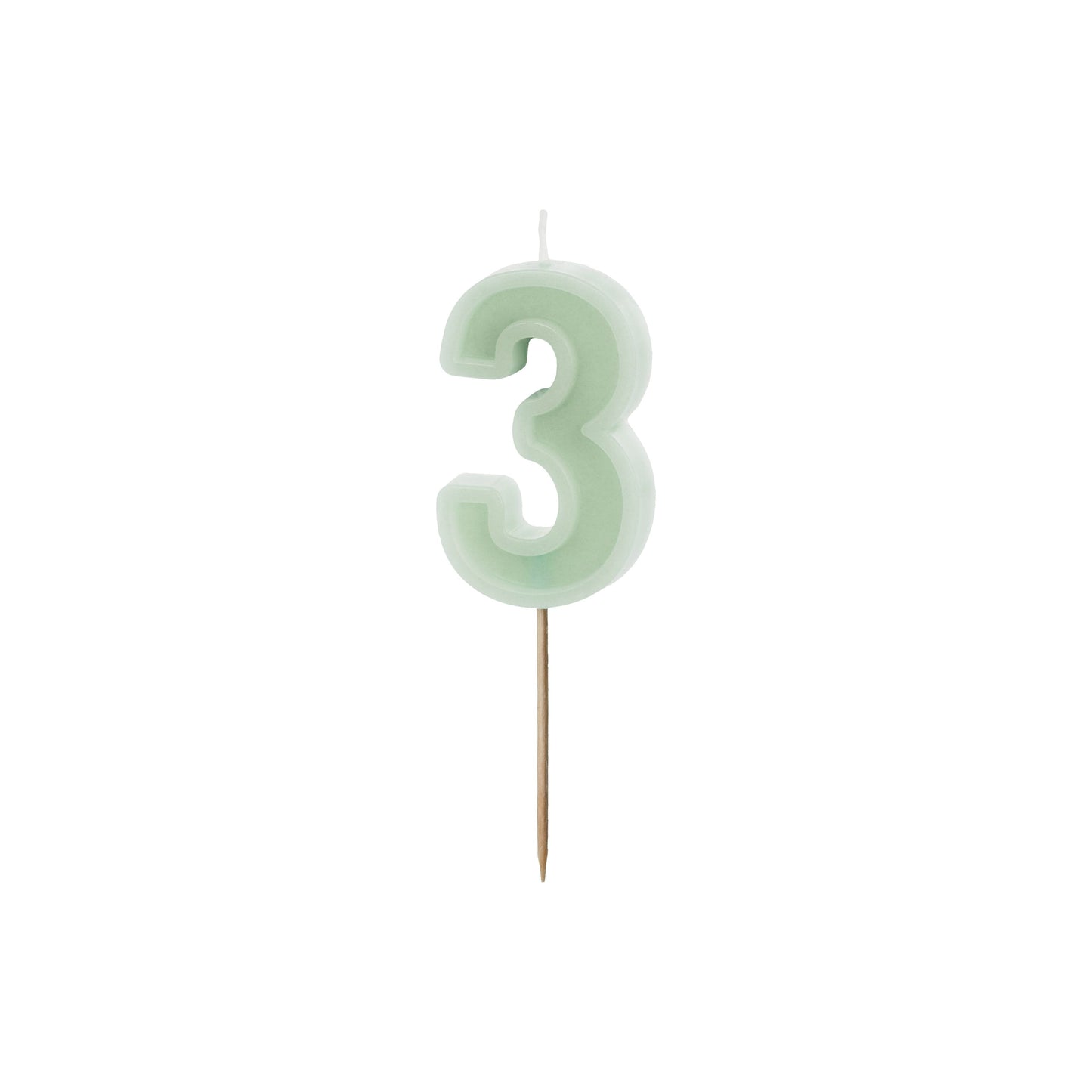 Light Green Birthday Candle number 3