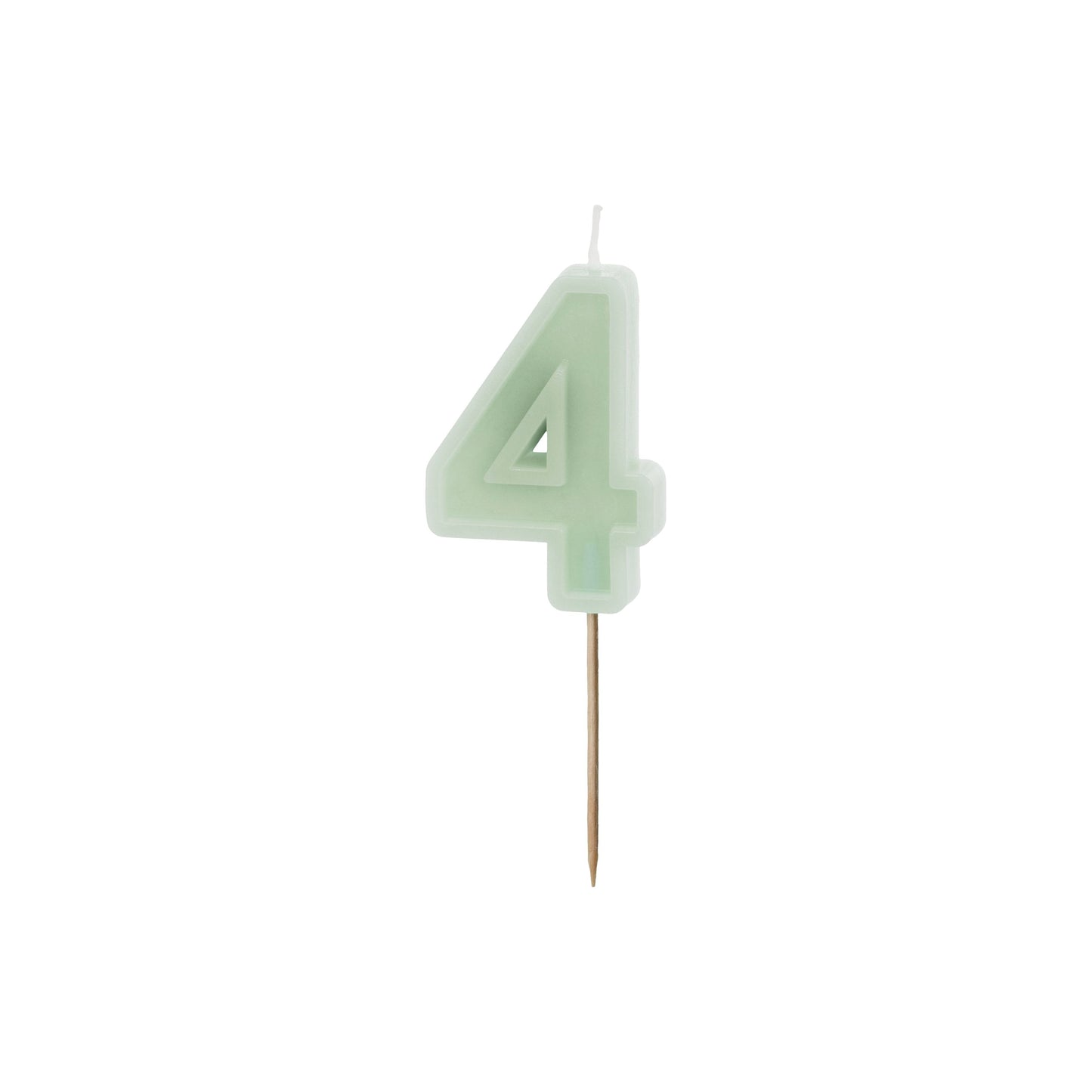 Light Green Birthday Candle number 4