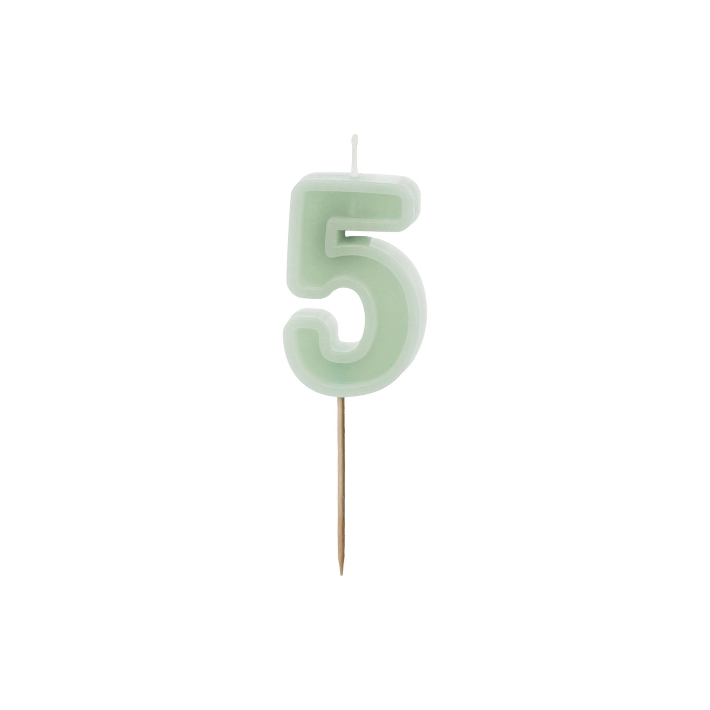 Light Green Birthday Candle number 5