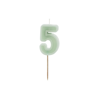 Light Green Birthday Candle number 5