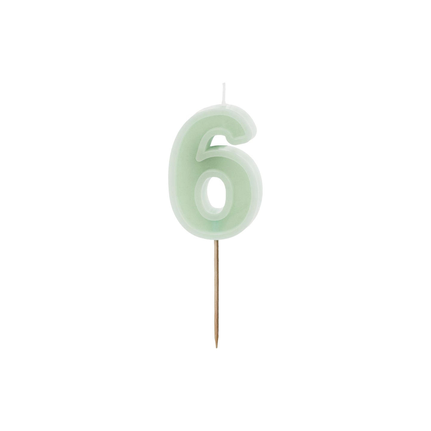 Light Green Birthday Candle number 6