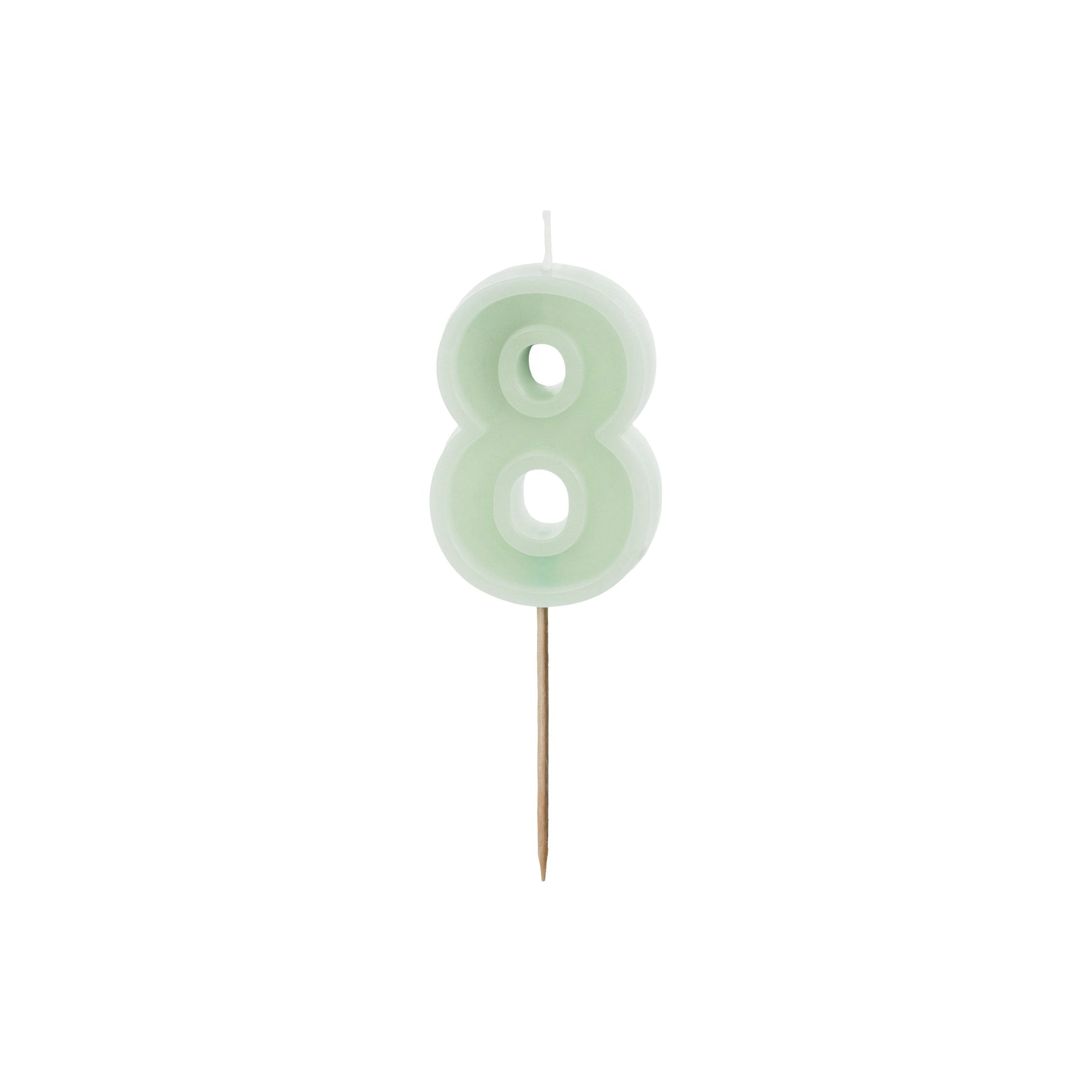 Light Green Birthday Candle number 8
