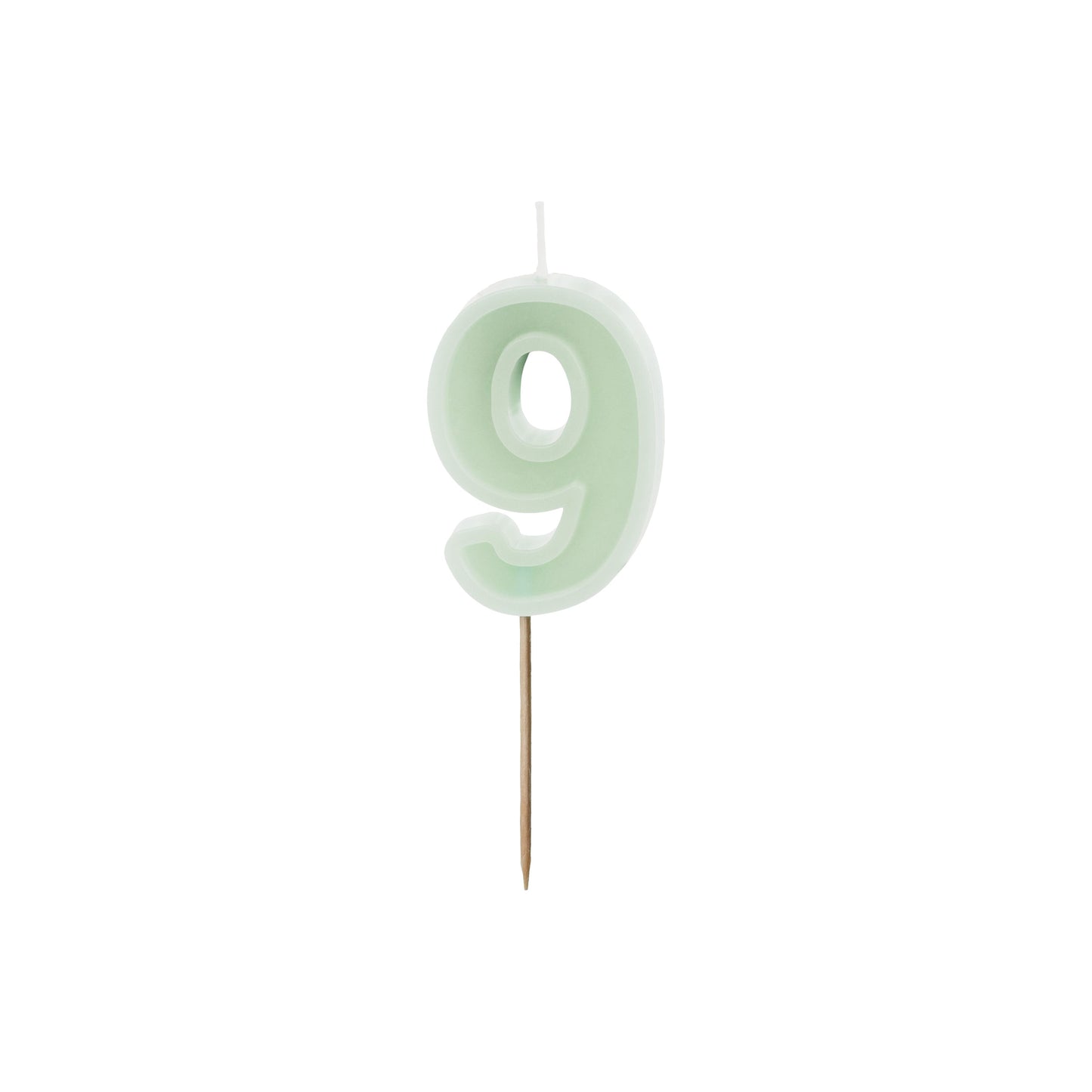 Light Green Birthday Candle number 9