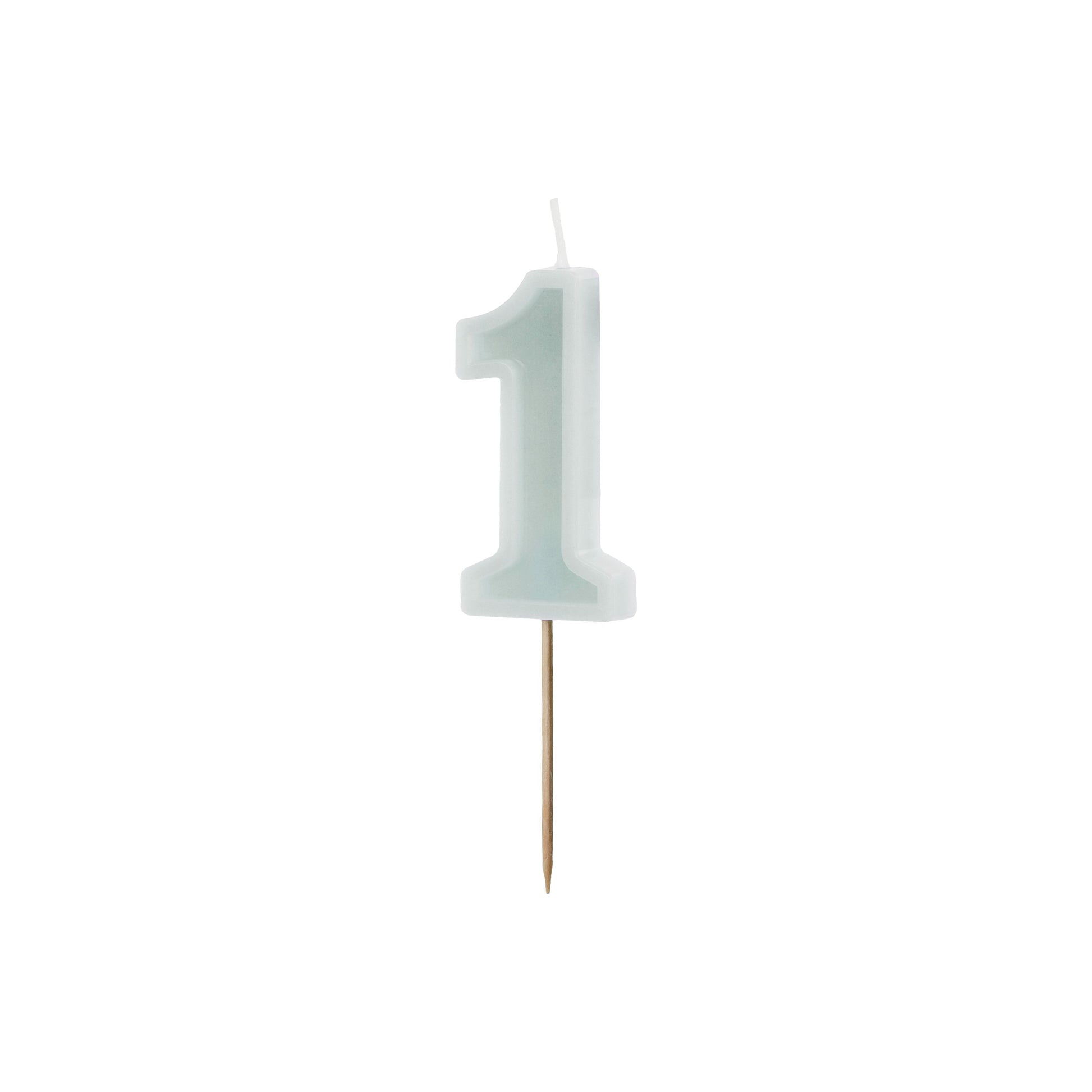 Light Mint Birthday Candle number 1