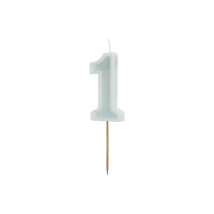 Light Mint Birthday Candle number 1