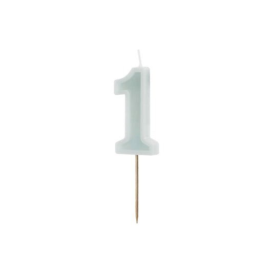 Light Mint Birthday Candle number 1