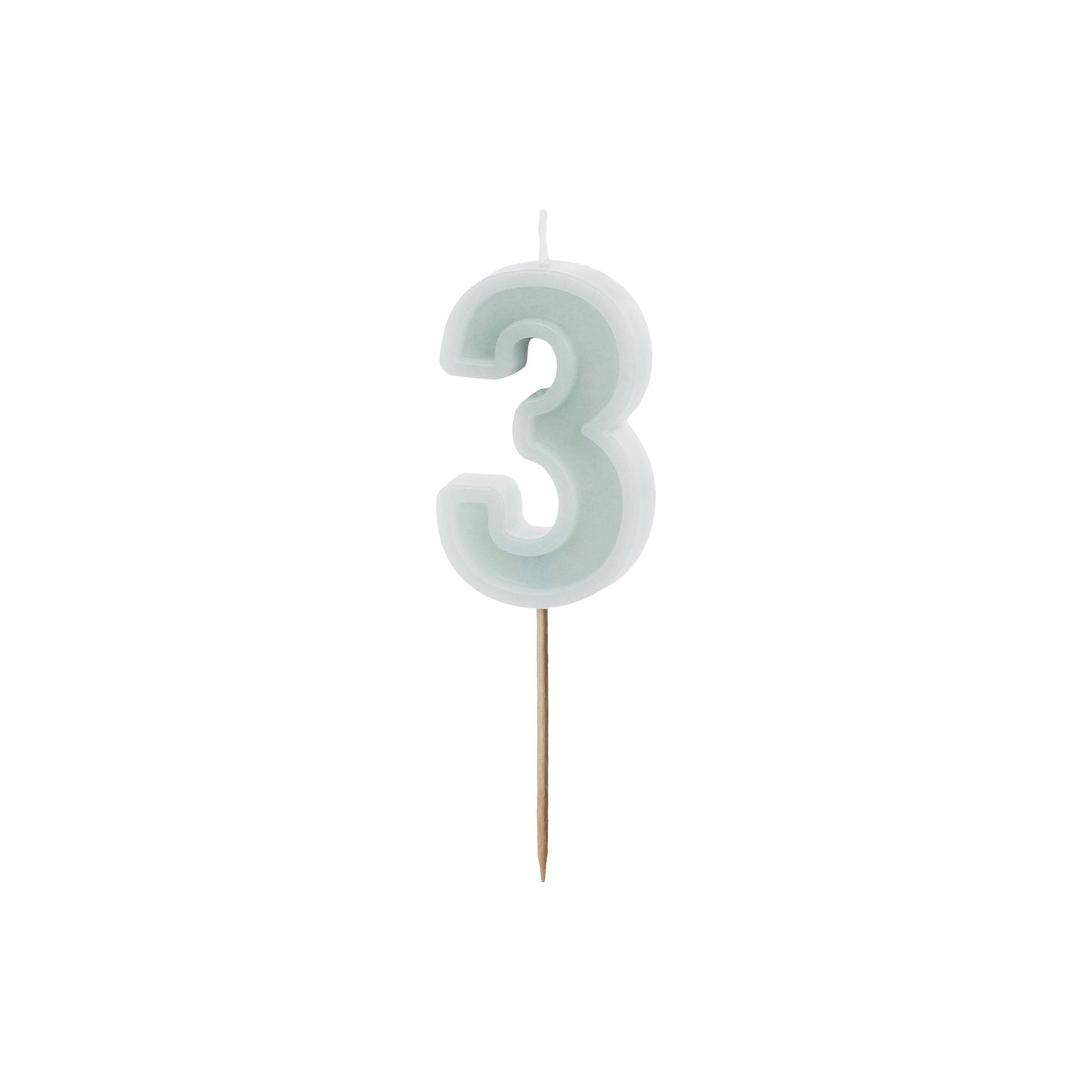 Light Mint Birthday Candle number 3