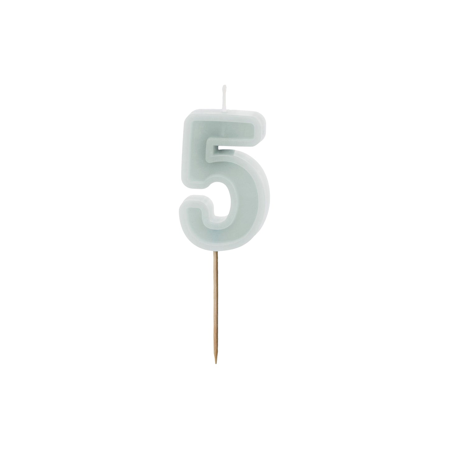 Light Mint Birthday Candle number 5