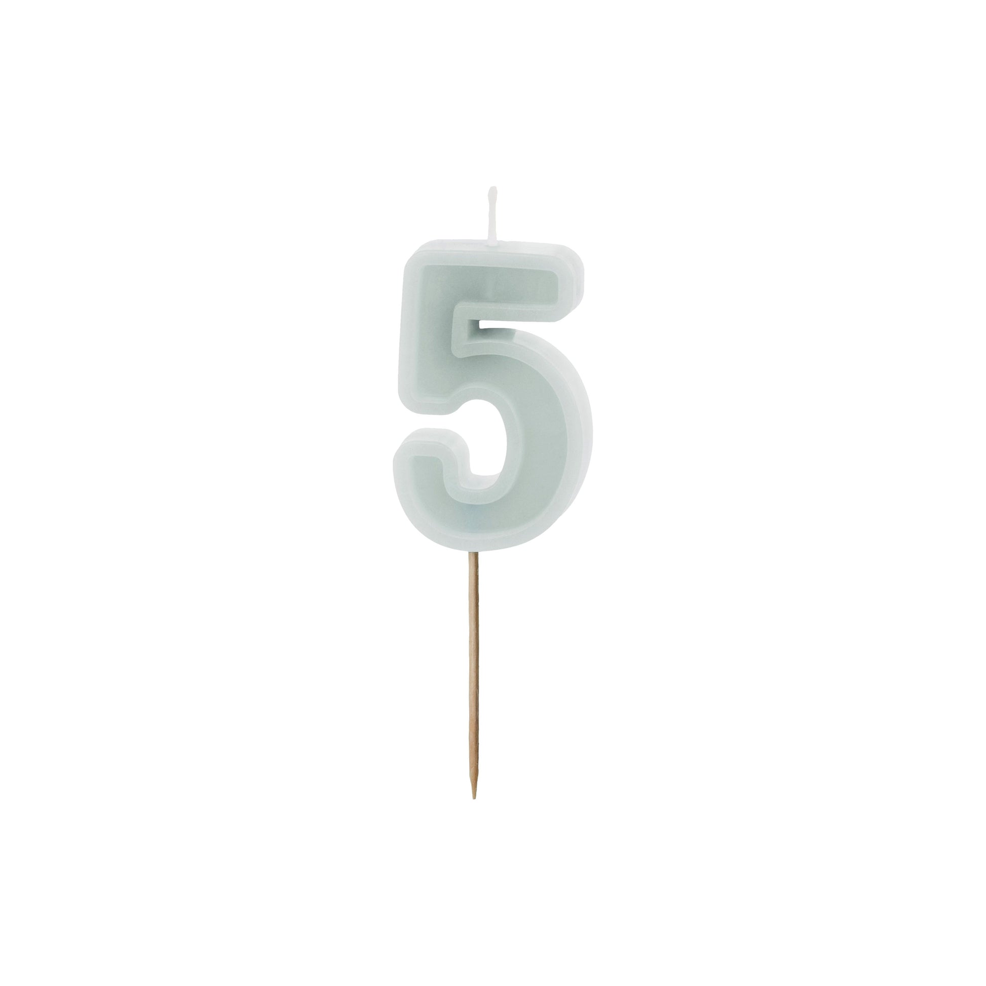 Light Mint Birthday Candle number 5