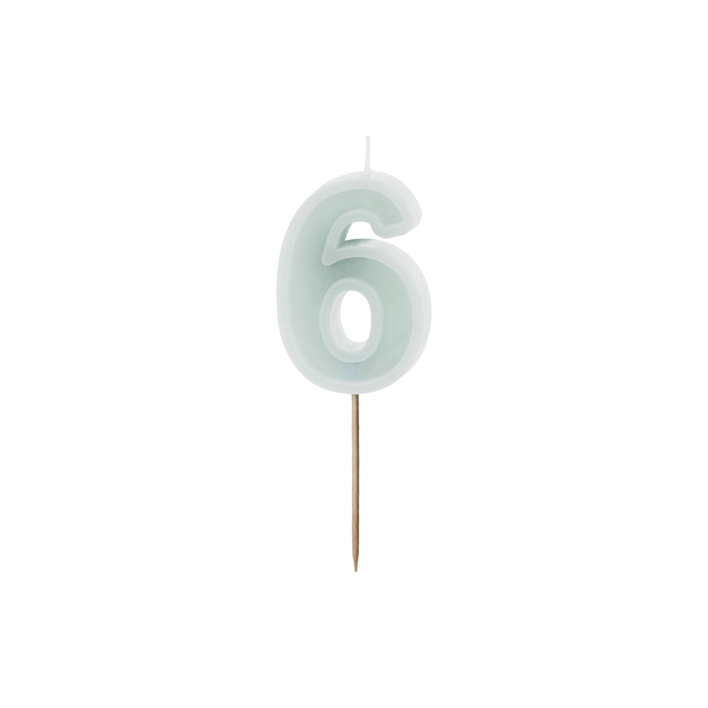 Light Mint Birthday Candle number 6
