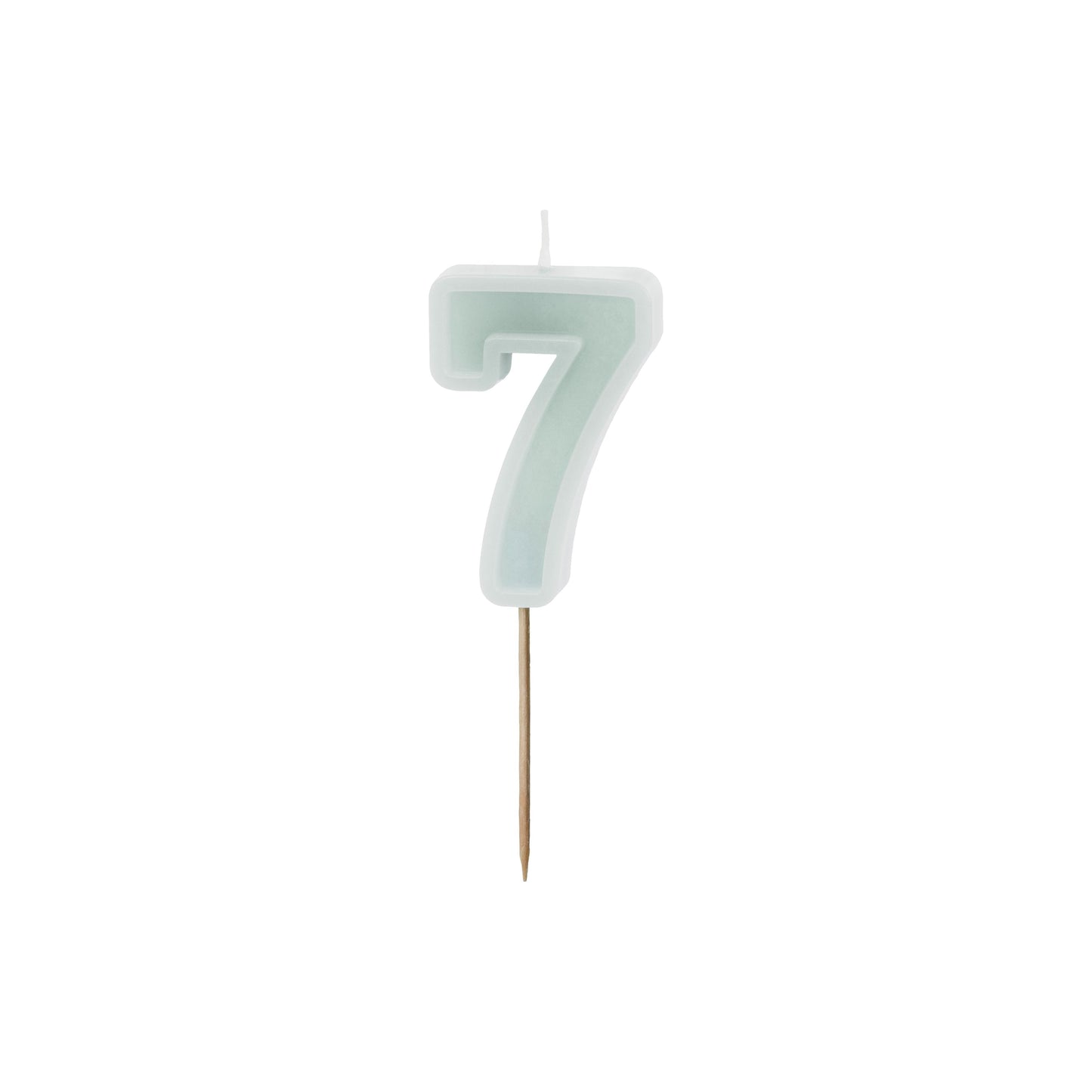 Light Mint Birthday Candle number 7