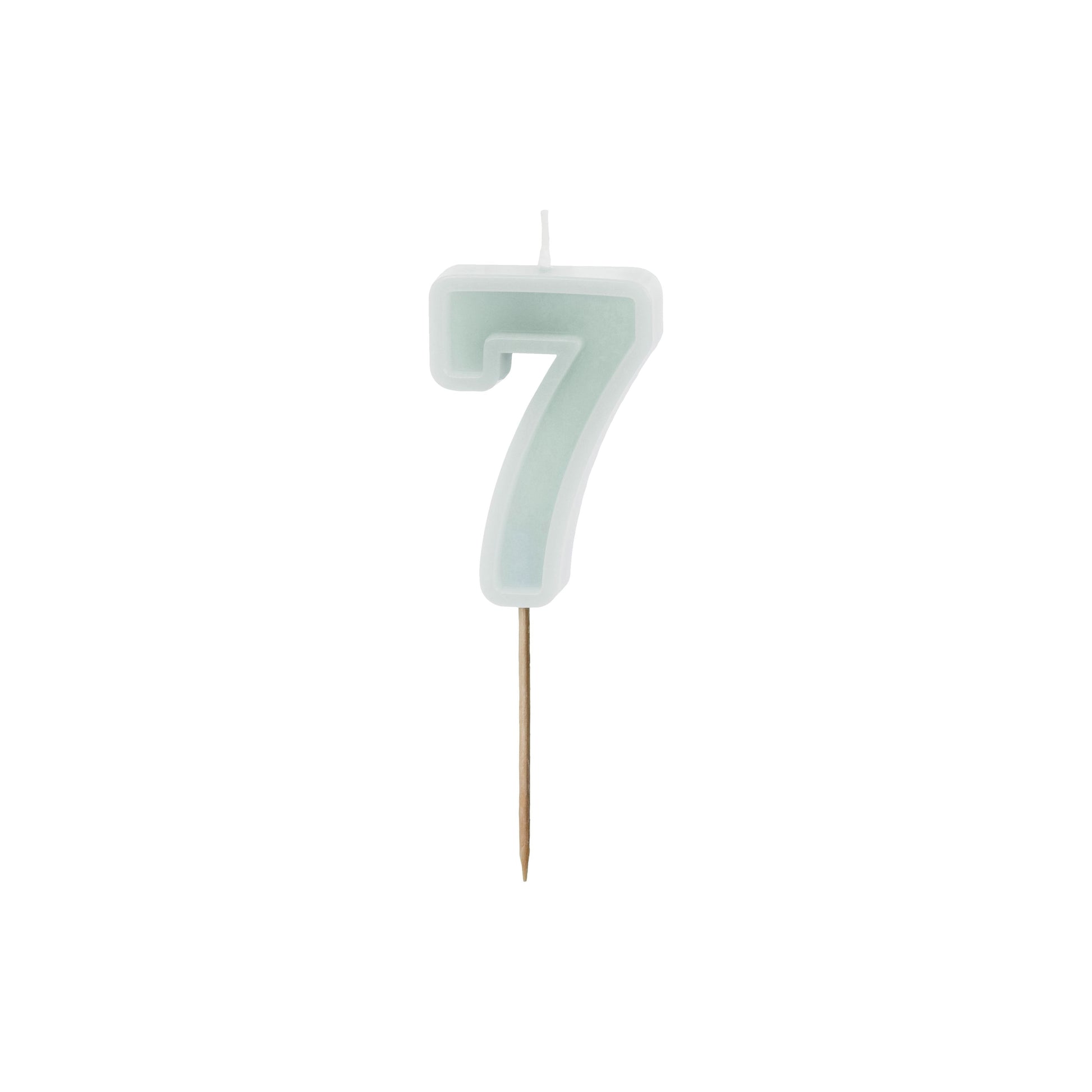 Light Mint Birthday Candle number 7
