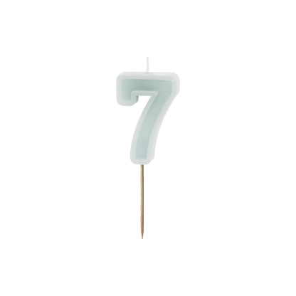 Light Mint Birthday Candle number 7